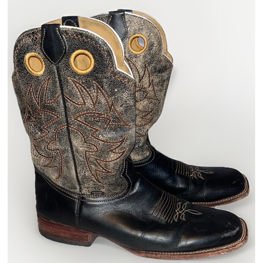 Vintage REYME Mexican Leather Two-Tone Western Cowboy Boots Men's 11 (MX‎ 29)